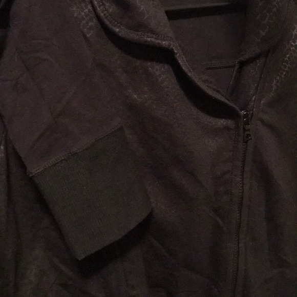 Black Stretch Biker Style Jacket - Picture 3 of 4